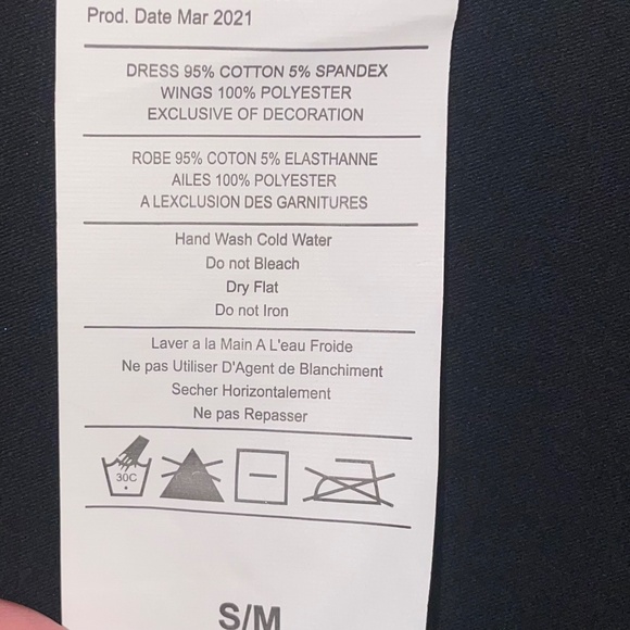 NWOT Rubie's Women's Batgirl Costume Dress with Attached Wings Cape Size S/M - Picture 10 of 10